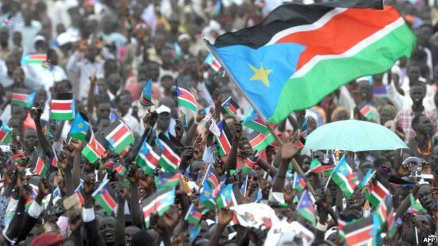 Crowds in Juba on the day South Sudan became independent - 9 July 2011