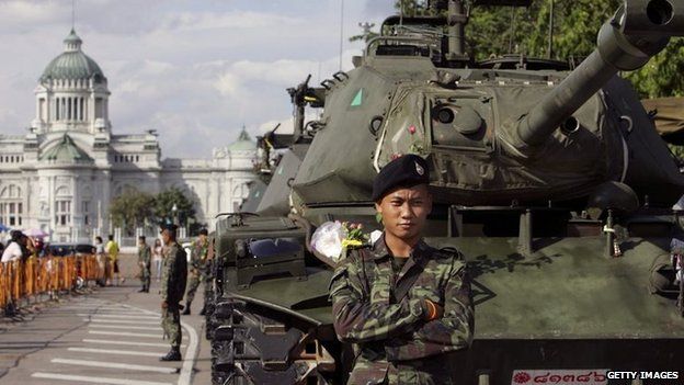 A tank in central Bangkok during the coup of September 2006