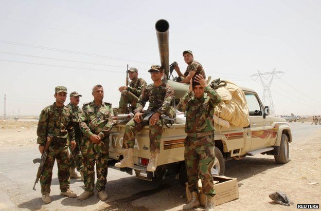 Kurdish fighters outside Kirkuk, 11 June