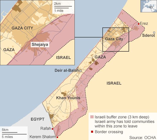 Gaza City and Israel's Eshkol hit by deadly blasts BBC News