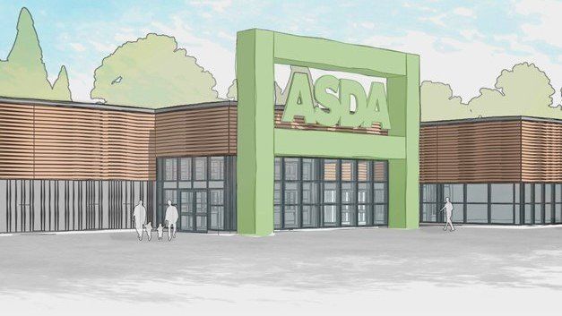 A 3D image of what a new Asda near Hampton Park roundabout would look like