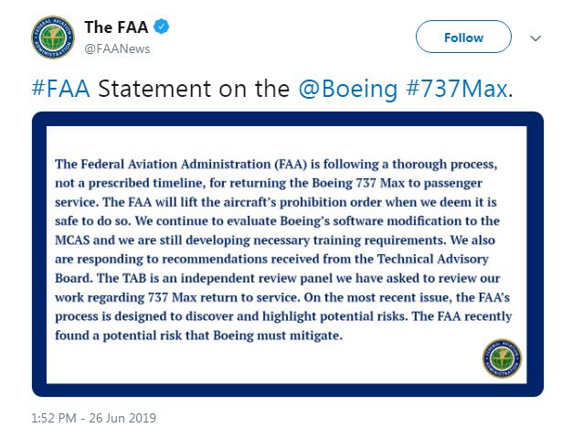 FAA tweet
