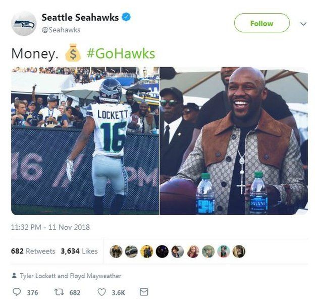 Floyd Mayweather on Seattle Seahawks tweet