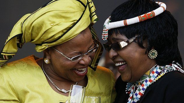 Graca Machel and Winnie Madikizela-Mandela talking in 2008