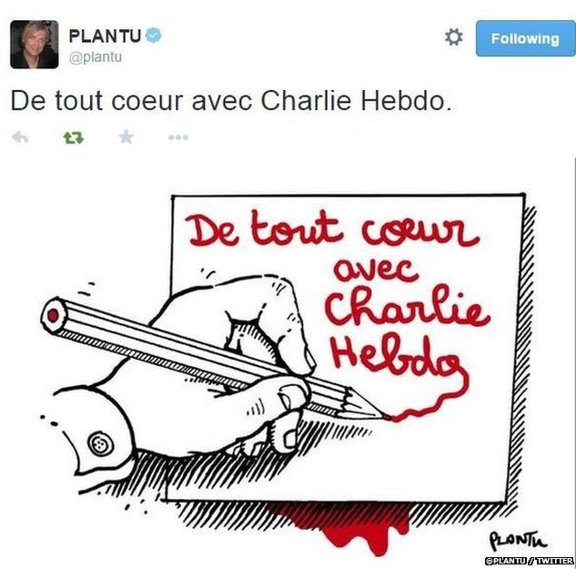 Plantu tribute after Charlie Hebdo attack