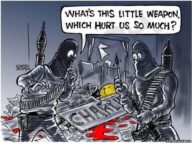 Cartoon of attackers holding a paintbrush