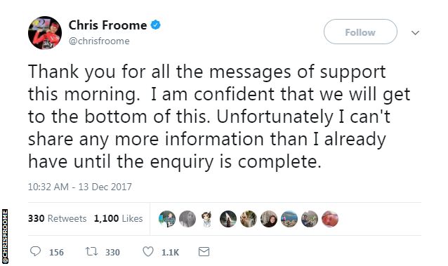 Chris Froome tweet