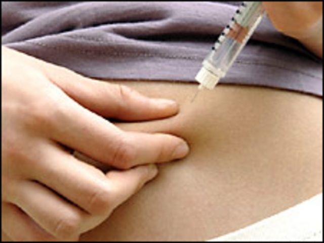 Inyección de insulina