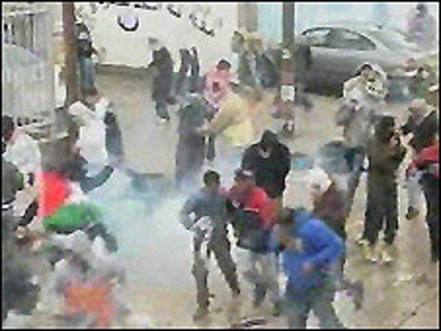 Enfrentamientos en israel (imagen tomada de la TV)