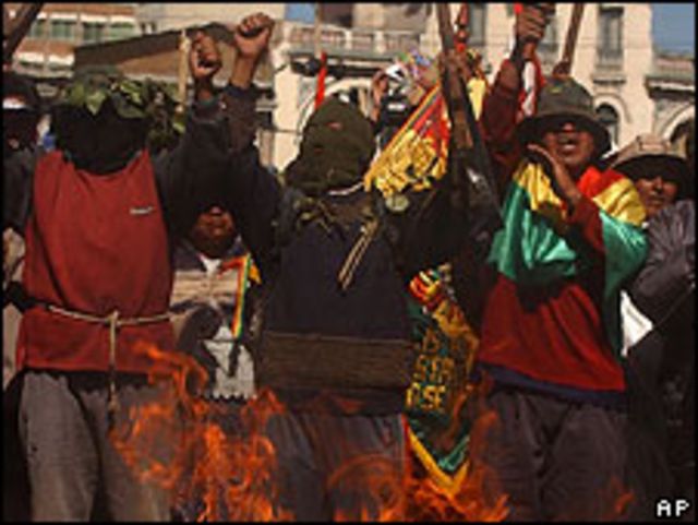 Manifestantes bolivianos