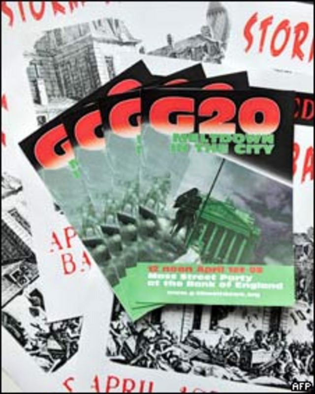 Panfletos contra el G20.