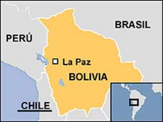 Mapa de Bolivia. 