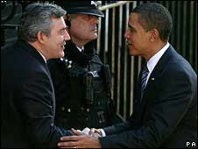 Gordon Brown y Barack Obama