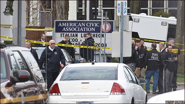 Operativo de seguridad en la American Civic Association, en Binghamton