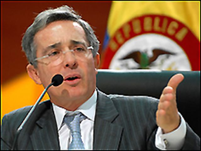 Álvaro Uribe, presidente de Colombia