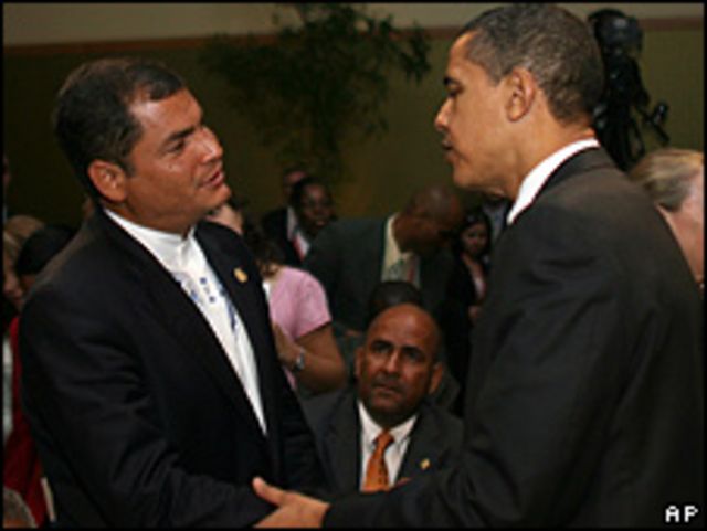 Rafael Correa, presidente de Ecuador, y Barack Obama, de EE.UU.