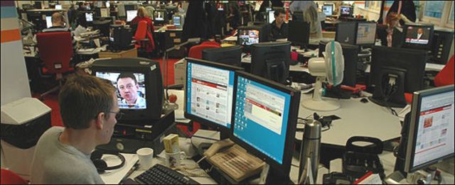 Sala de redacción de la BBC