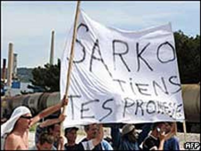 Huelga contra Nicolas Sarkozy