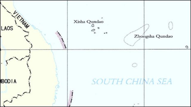 Bản đồ Biển Đông theo trình bày của Trung Quốc