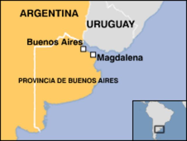 Mapa de ubicación de Magdalena, Argentina