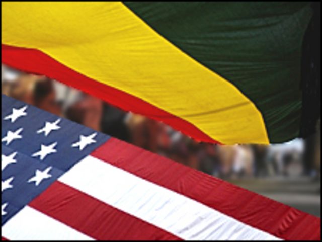 Banderas de Bolivia y EE.UU. (composición)