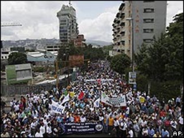 Protesta de universitarios en Caracas