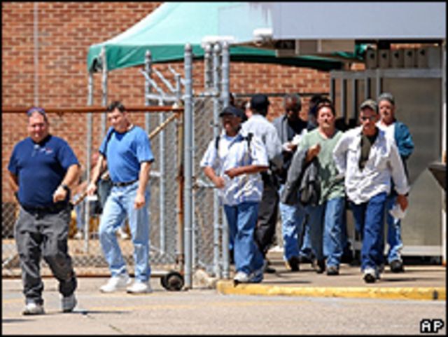 Trabajadores de la planta de GM de Delaware, EE.UU.