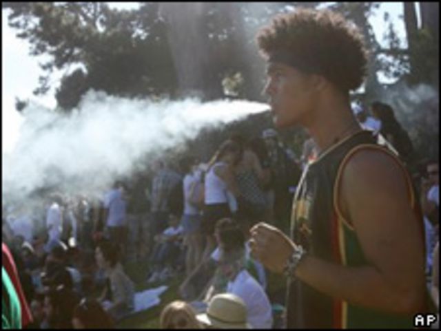 Manifestación en favor de la legalización de la marihuana