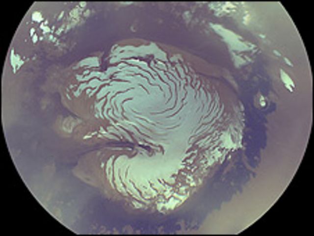 Hielo de Marte (foto de la NASA)