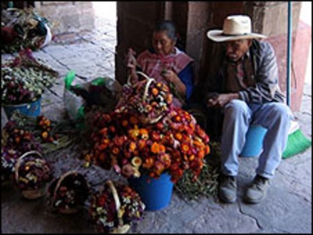 Vendedores de flores en México