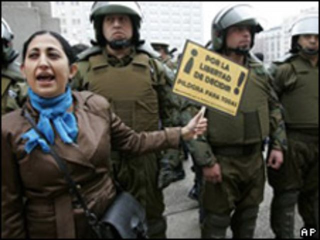 Protestas en Chile por la píldora