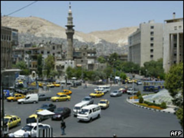 Céntrica plaza de Damasco, Siria.