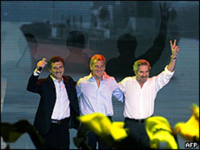 Mauricio Macri, Francisco de Narváez y Felipe Solá.