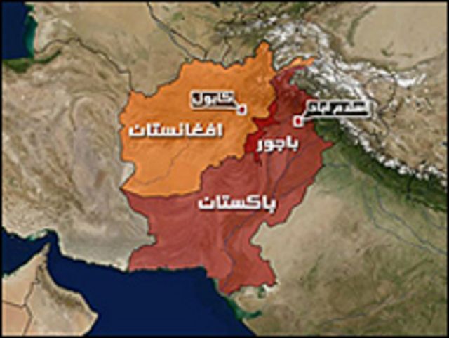 خريطة تُظهر باكستان وأفغانستان