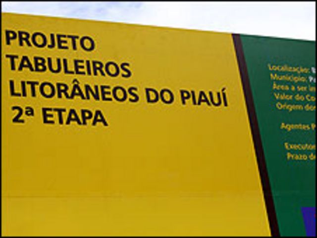 Cartel indicando el sitio del proyecto Agrobrasil Bioenergía