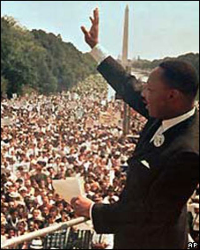 Martin Luther King durante su histórico discurso en Washington el 28 de agosto de 1963 
