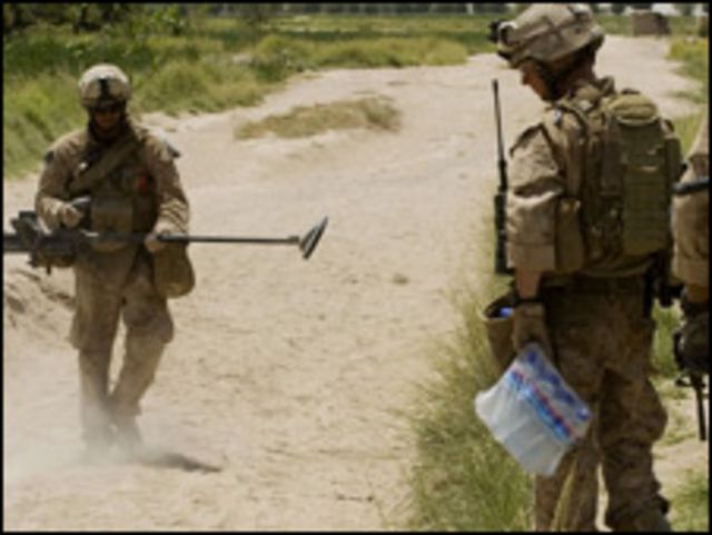 Marines search IEDs