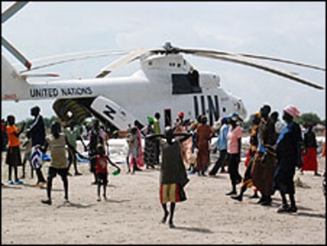 طائرة تابعة للامم المتحدة في جنوب السودان