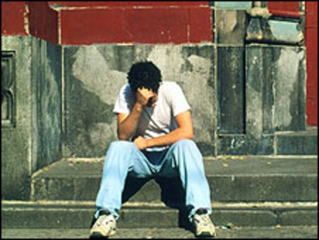 Joven deprimido.