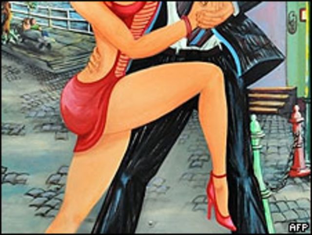 Dibujo de tango en Buenos Aires