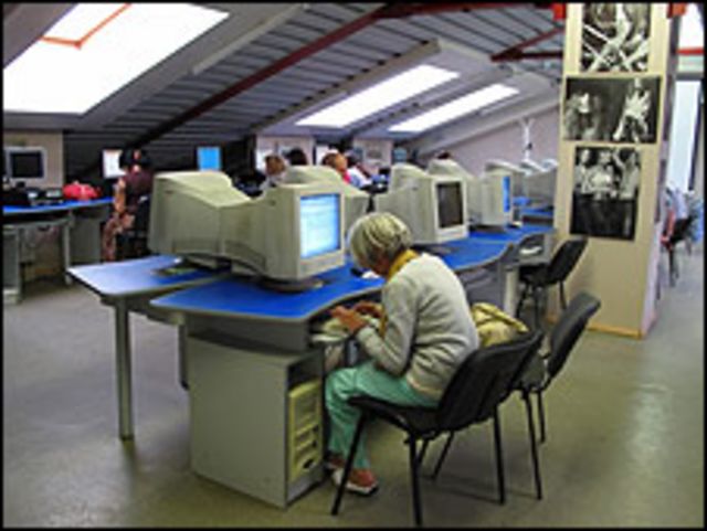 Un café-internet en Rusia