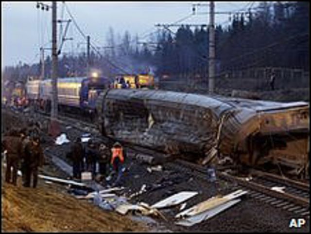 قطار موسكو الذي تعرض للتفجير