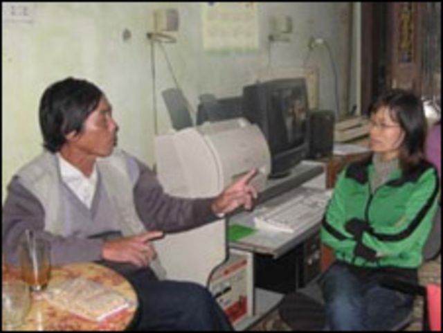 Cô Phạm Thanh Nghiên và nhà văn Trần Đức Thạch
