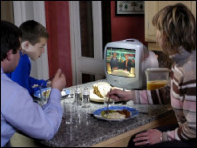 Семья у телевизора