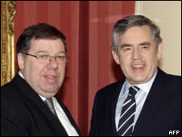英國首相布朗和愛爾蘭總理考恩在倫敦首相府會面（25/1/2010）
