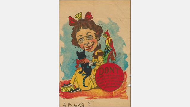  La vieja doncella, historieta sobre San Valentín, Estados Unidos, alrededor de 1880. Cortesía: Nancy Rosin. 