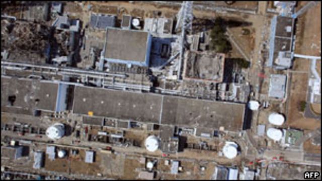 Vista aérea de la planta de Fukushima