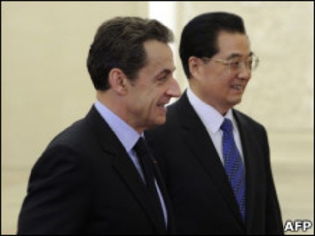 法國總統薩爾科齊和胡錦濤