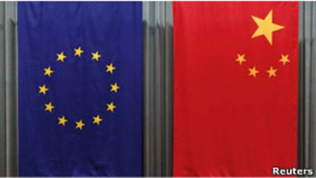 中國和歐盟旗幟