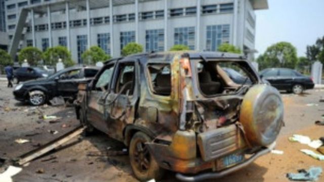 江西撫州爆炸案現場(新華社圖片)